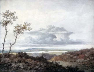 Paisaje rural y estudio de nubes por Luke Howard, marzo de 1849