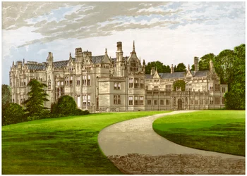 Rushton Hall, Northamptonshire, hogar de la familia Clarke-Thornhall, c1880
