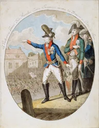 Mariscal de campo ruso Alexander Suvorov inspeccionando tropas, c1794