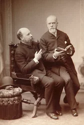 Artista ruso Pavel Shukovsky e historiador Alexander Onegin, Weimar, Alemania, finales del siglo XIX