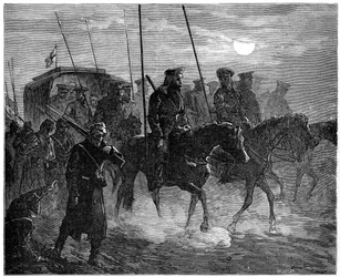 Heridos rusos saliendo de Plevna, Guerra Ruso-Turca, 1877-1878, 1900