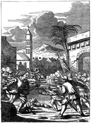 Saqueo de Puerto Príncipe, La Española, por el Capitán Morgan, 1667 c. 1880