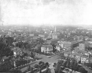 Sacramento, California, desde la cúpula del Capitolio, EE. UU., c. 1900