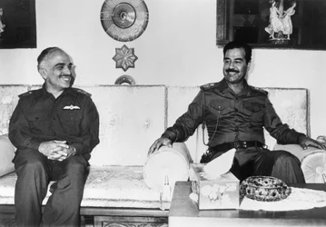 Saddam Hussein y el Rey Hussein de Jordania, Irak, 1987