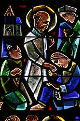 Vidriera de la catedral de Saint-Corentin: San Pablo, Quimper, Francia