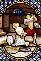 Catedral de Saint-Corentin, Quimper vidriera: muerte de Juan el Bautista, Quimper, Francia