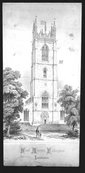Iglesia de San Andrés, Falkingham, Lincolnshire, principios del siglo XIX
