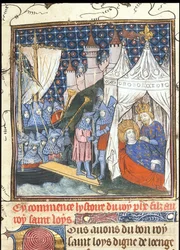 San Luis murió durante su segunda cruzada en Túnez De las Crónicas de Francia o de San Denis