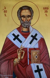 Icono ortodoxo griego de San Nicolás