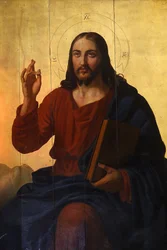 Iglesia melquita de San Nicolás, Marsella. Icono de Jesús. Francia