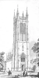 Iglesia de San Pedro, Evercreech, Somerset, c1850s