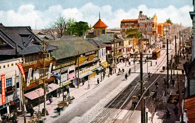 Calle Sakaemachi, Nagoya, Japón, siglo XX