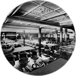 Salón del barco de vapor P&O SS India, 1901