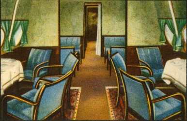 Salón a bordo del hidroavión Dornier Do X, 1920s, 1932