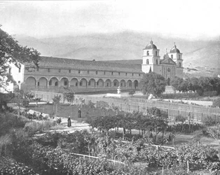 Misión de Santa Bárbara, California, EE.UU., c1900