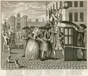 Impresión satírica que representa el Palacio de St James, Londres, 1740