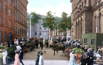 Mercado matutino del sábado, Halifax, Nueva Escocia, Canadá, c1900s