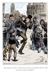 Escena de Un cuento de Navidad de Charles Dickens, 1843