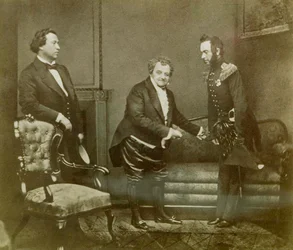 Escena de la obra de Aleksandr Griboyedov Woe from Wit, Teatro Maly, Moscú, Rusia, 1850