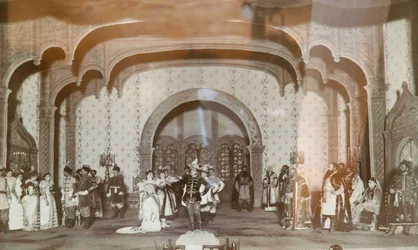 Escena de la obra de Alexander Ostrovsky Falso Dmitriy, Teatro Maly, Moscú, Rusia, 1870s