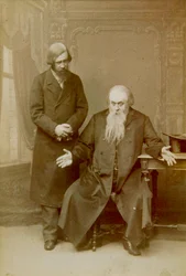 Escena de la obra de Alexander Ostrovsky Es un asunto de familia, Teatro Maly, Moscú, Rusia, 1892