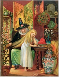 Escena del cuento de hadas de Hans Christian Andersen, La Reina de las Nieves, 1872
