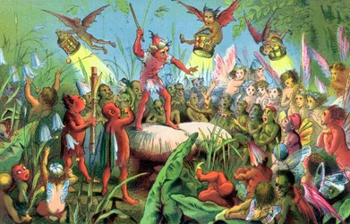 Escena de El sueño de una noche de verano de Shakespeare, c. 1858