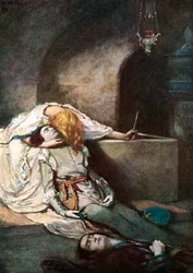 Escena de Romeo y Julieta de Shakespeare