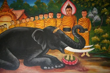 Escena de la vida de Buda