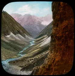 Escena en el Himalaya, India, finales del siglo XIX o principios del siglo XX