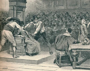 Escena en la Cámara de los Comunes: el Presidente coaccionado, 1629