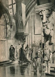 Escena en el Palacio de Luis XI. De la película: El amado pícaro. Escenarios de William Cameron Me