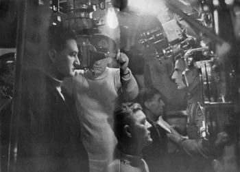 Escena a bordo de un submarino británico, Segunda Guerra Mundial, 1945
