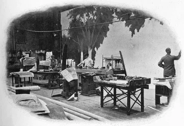 Pintura de escena, Londres, c. 1900 1901