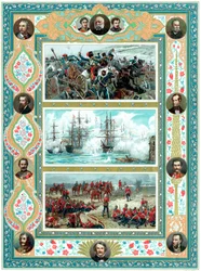 Escenas de enfrentamientos militares británicos, c1887
