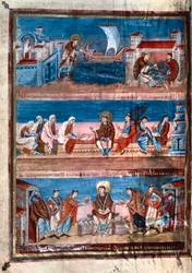 Escenas de la vida de San Jerónimo, de la Biblia de Carlos el Calvo, siglo IX