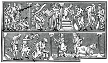 Escenas de la vida medieval, siglo XIII, 1870