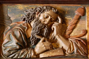 Escultura en la catedral de Mallorca: San Pablo, Palma, España