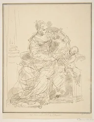 Mujer sentada con un putto, 1775