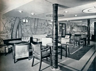 Sala de fumar de segunda clase a bordo del Victoria, 1931