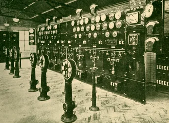 Sección del tablero de conmutadores en la central eléctrica, Metropolitan Railway