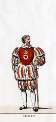 Sargento, diseño de vestuario para la obra de Shakespeare, Enrique VIII, siglo XIX