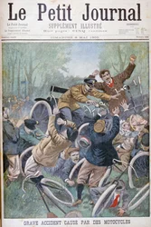Accidente grave causado por bicicletas, París, 1900