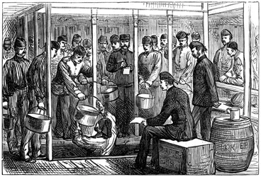 Sirviendo cerveza en un barco de tropas, 1878