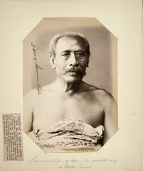Seumanutafa, de Apia. El mayor jefe en Upolu, Samoa (impresión de albúmina)