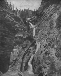 Siete cascadas, Cañón Cheyenne, Colorado, EE.UU., c1900