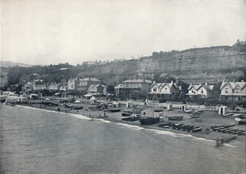 Shanklin - Vista de la playa y las alturas, 1895