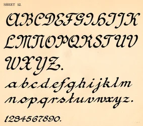 Hoja 12, de una cartera de alfabetos, 1929