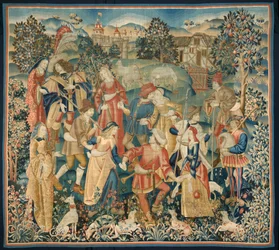 Pastores en una danza circular, alrededor de 1500