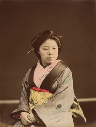 Shin, una conocida chica de casa de té en Yokohama, 1870s